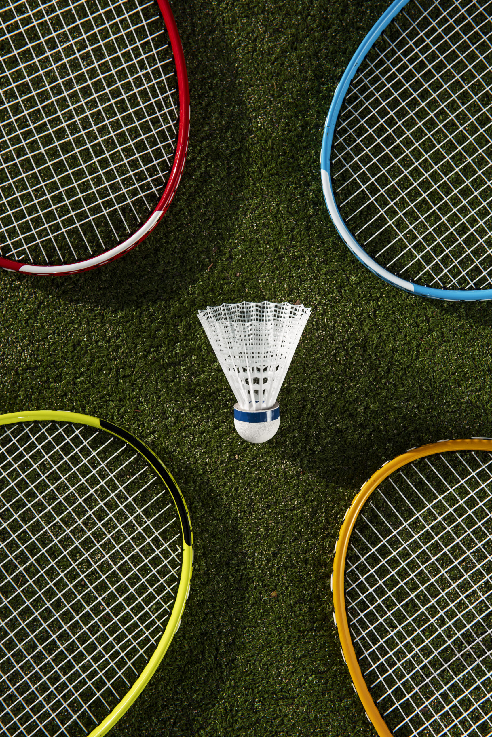 badminton concept with shuttlecock racket